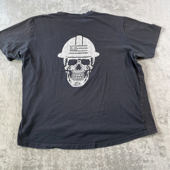 Ariat Rebar Shirt Mens Size XXL Black Faded Skull Lightweight Workwear Outdoor - Picture 7 of 8